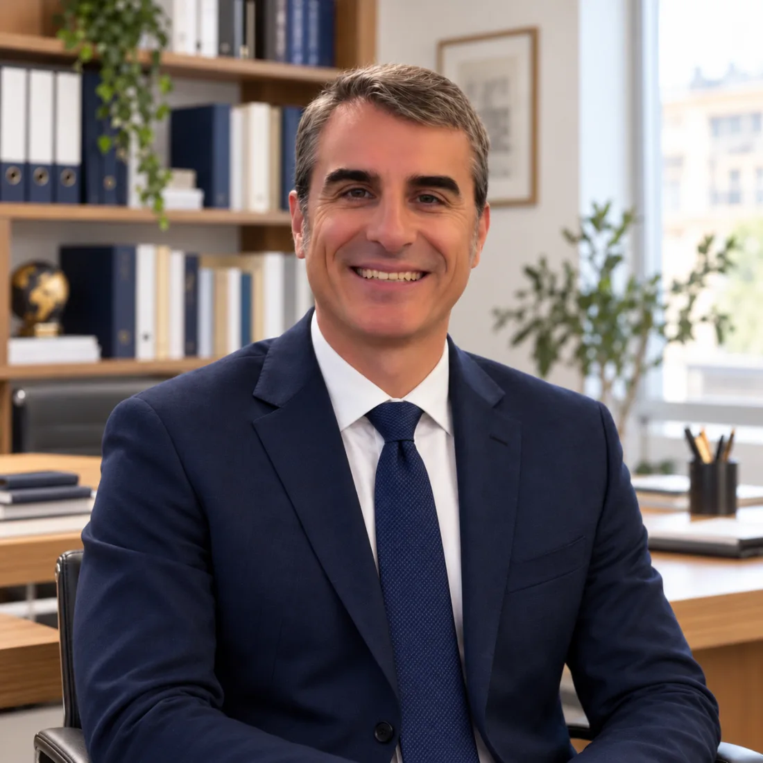 Dott. Piergiorgio Salaris, commercialista a Cagliari, nel suo studio